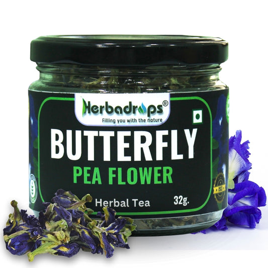 Butterfly blue pea flower tea | Caffeine Free - 32 grams.